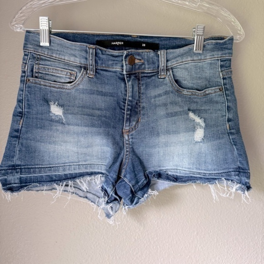 Harper distressed denim shorts with stretch size 28